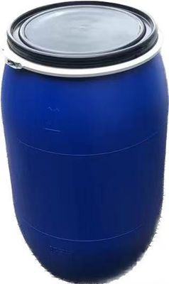 200L blauwe plastic vattrommel met handvat en stalen haak voor chemische opslag