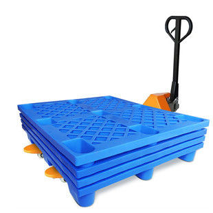 Grid 9 voet vorkhef Plastic pallet Blauwe kleur